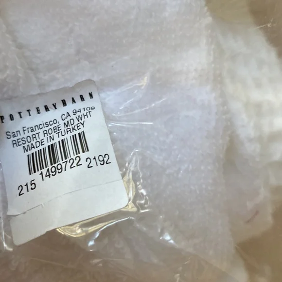 Pottery Barn waffle weave resort cotton terry bathrobe “R P”